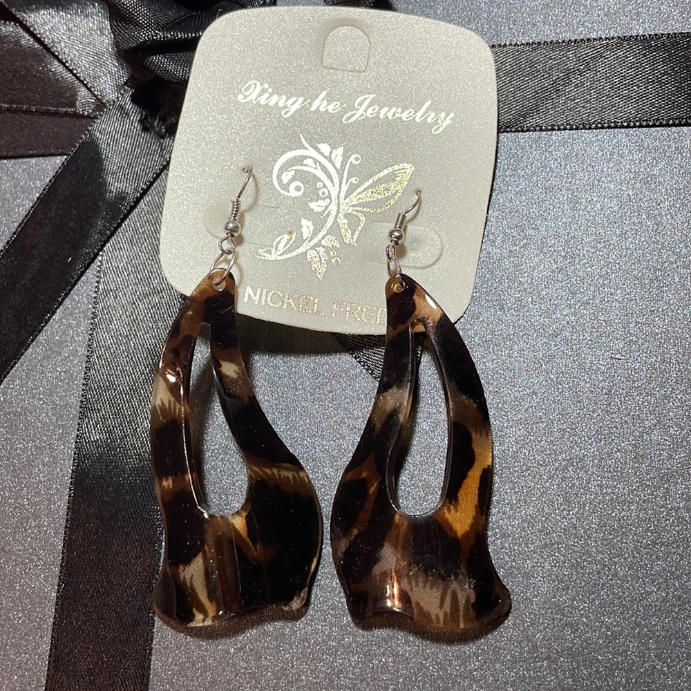 Acrylic Cut Out Fish Hook Earrings